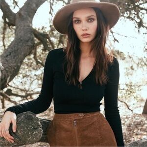 Free People We the Free Tate Keyhole Long Sleeve Layering Top